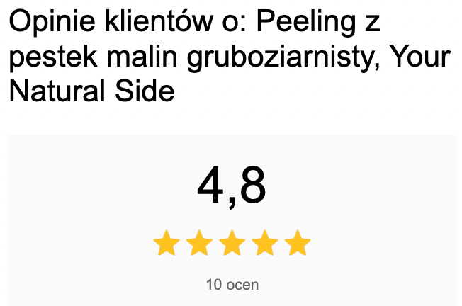 Opinie klientów o: Peeling z pestek malin gruboziarnisty, Your Natural Side