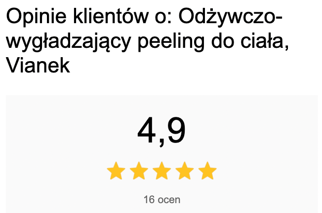 Opinie klientów o: Odżywczo-wygładzający peeling do ciała, Vianek