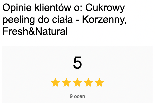 Opinie klientów o: Cukrowy peeling do ciała - Korzenny, Fresh&Natural