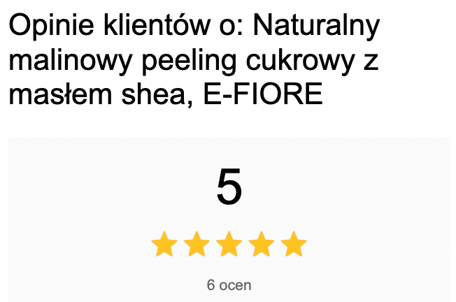 Opinie klientów o: Naturalny malinowy peeling cukrowy z masłem shea, E-FIORE