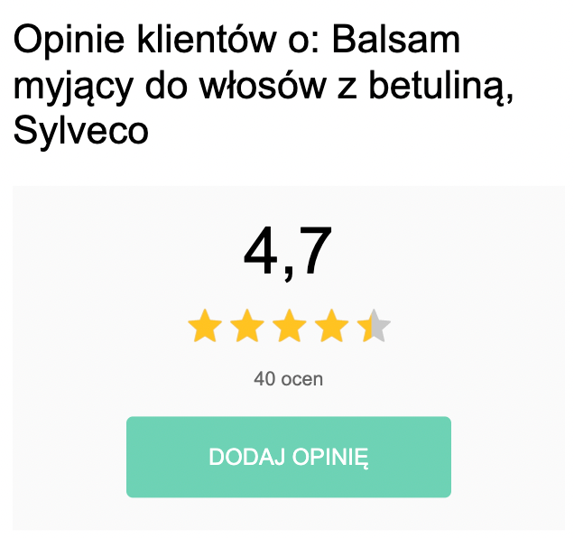 Opinie klientów o: Balsam myjący do włosów z betuliną, Sylveco