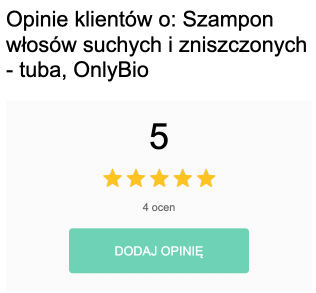 Opinie klientów o: Szampon włosów suchych i zniszczonych - tuba, OnlyBio