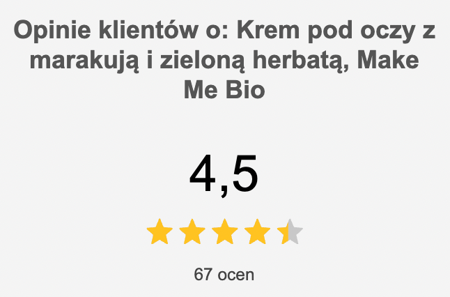 Opinie klientów o: Krem pod oczy z marakują i zieloną herbatą, Make Me Bio