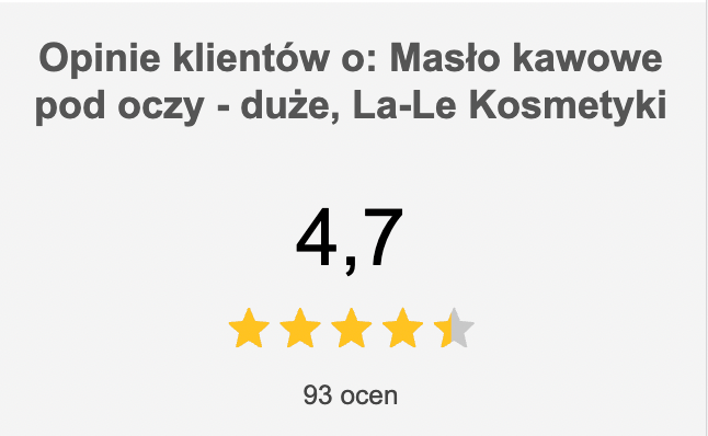 Opinie klientów o: Masło kawowe pod oczy - duże, La-Le Kosmetyki
