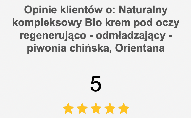 Opinie klientów o: Naturalny kompleksowy Bio krem pod oczy regenerująco - odmładzający, Orientana