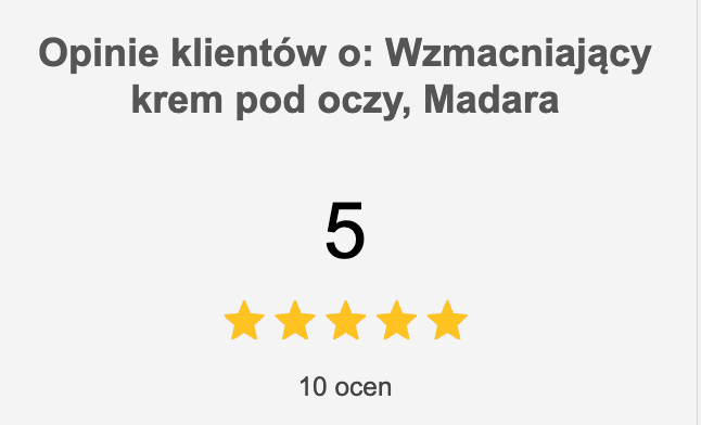 Opinie klientów o: Wzmacniający krem pod oczy, Madara